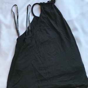 Cropped Black Flowy Top.